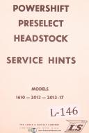 Lodge & Shipley-Lodge Shipley 1610-2013 2013-17 Powershift Select Headstock Service Hints Manual-1610-2013-2013-17-01
